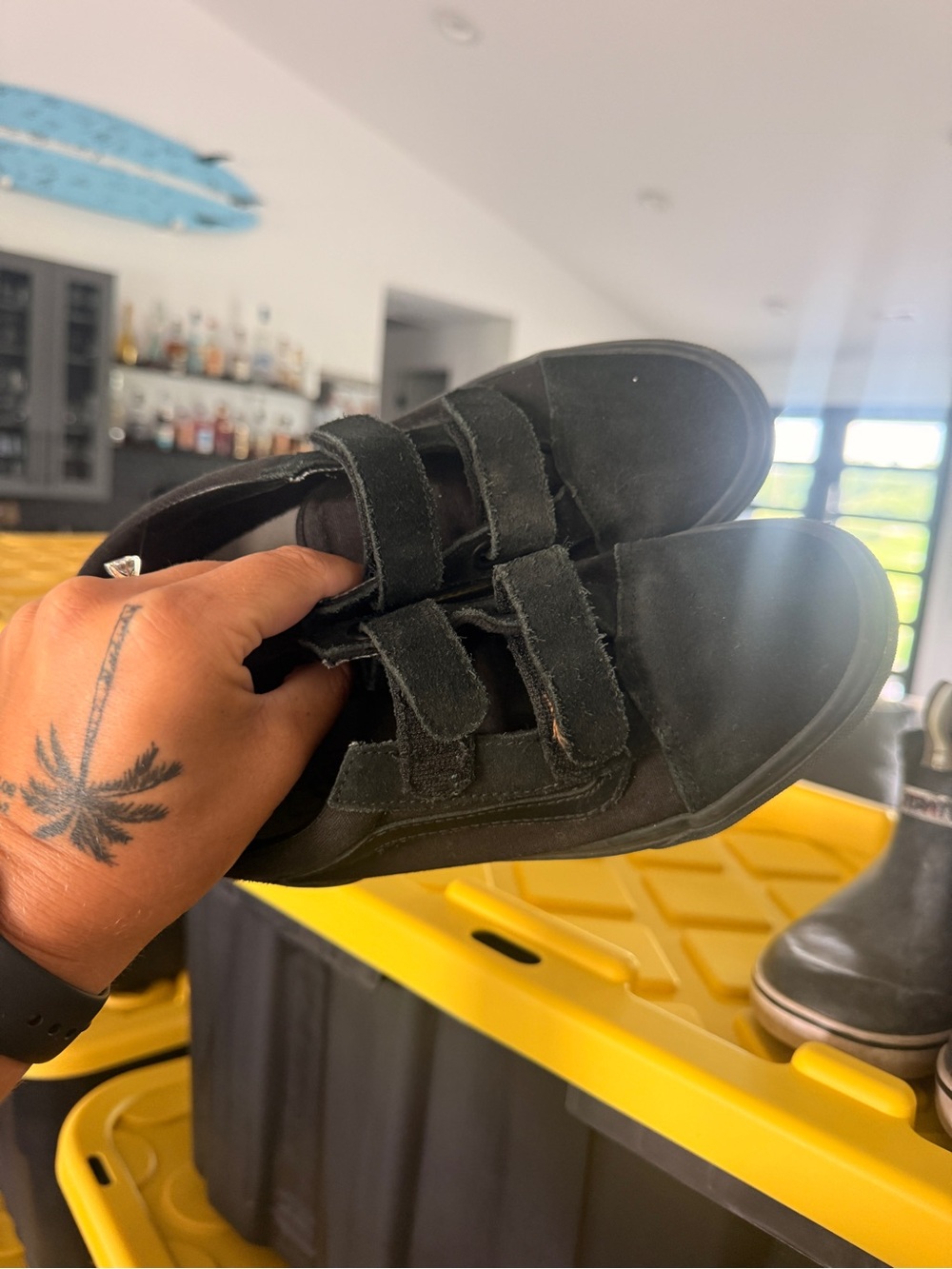 Vans Black Suede Double Velcro Sneakers